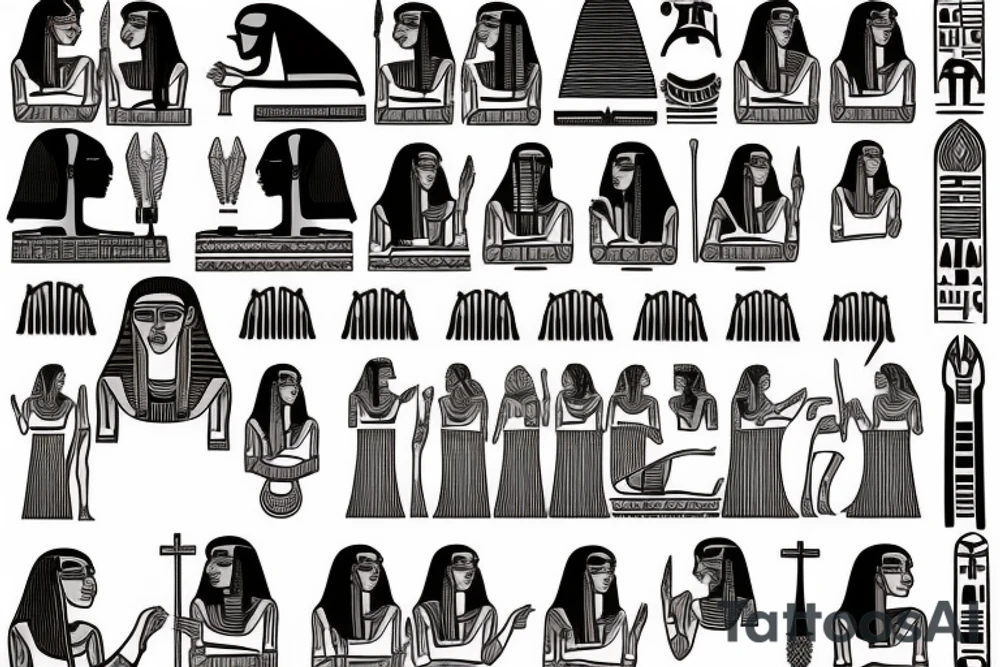 An ancient Egyptian female priest with sacred tattoo tattoo idea