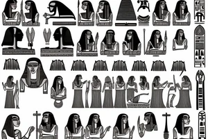 An ancient Egyptian female priest with sacred tattoo tattoo idea
