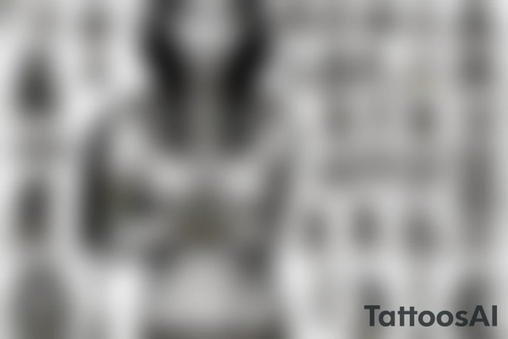 An ancient Egyptian female priest with sacred tattoo tattoo idea