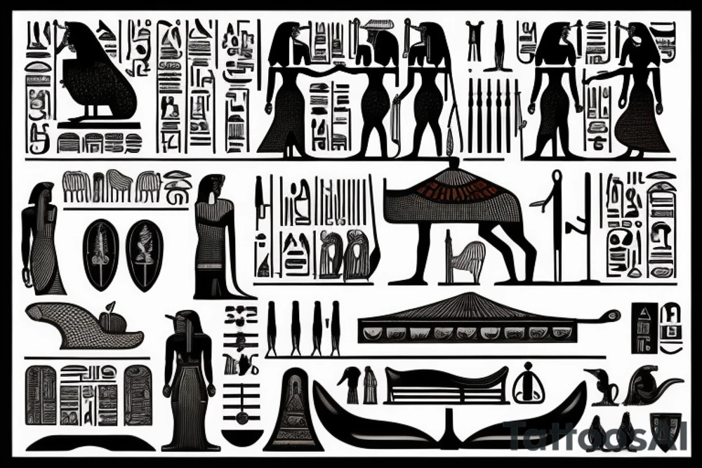 ancient Egyptian sacred symbols tattoo idea