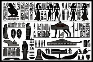 ancient Egyptian sacred symbols tattoo idea
