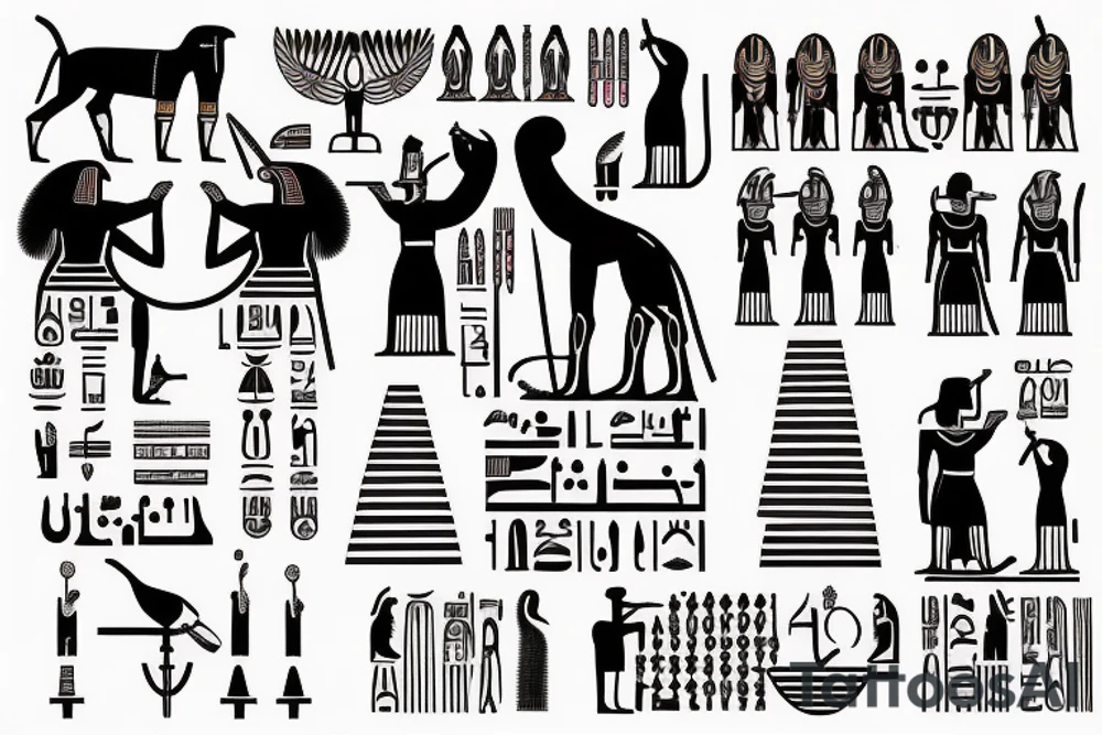 ancient Egyptian sacred symbols tattoo idea