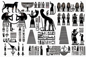 ancient Egyptian sacred symbols tattoo idea