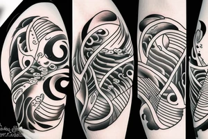 Paintbrush style ying yang koi tattoo idea