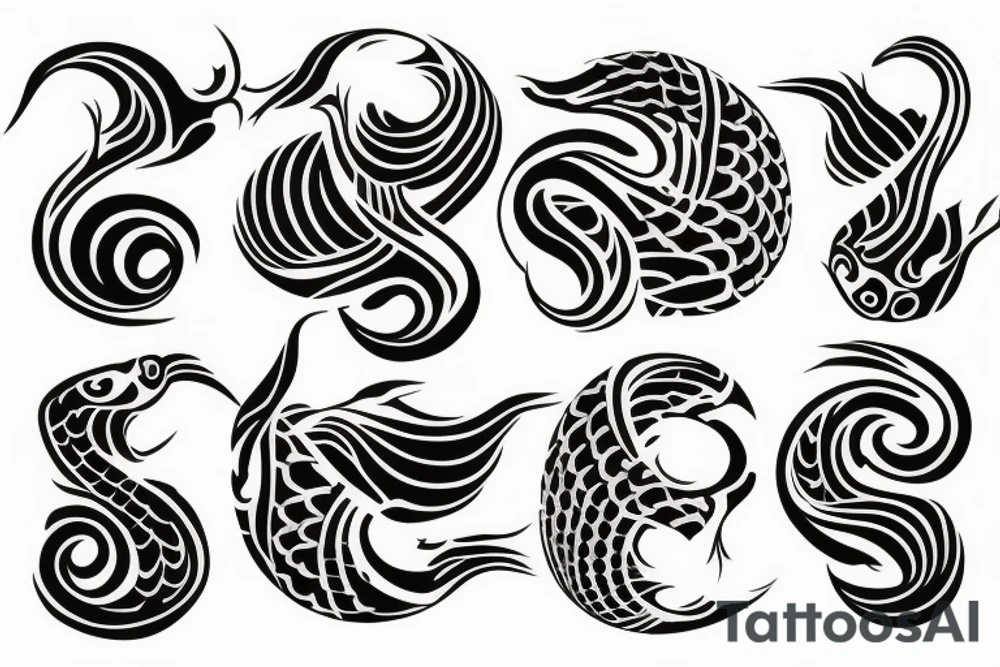 Oriental themed ying yang koi tattoo idea