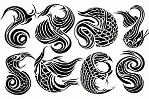 Oriental themed ying yang koi tattoo idea