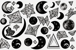 Photography moon phase waterfall landscape tattoo idea