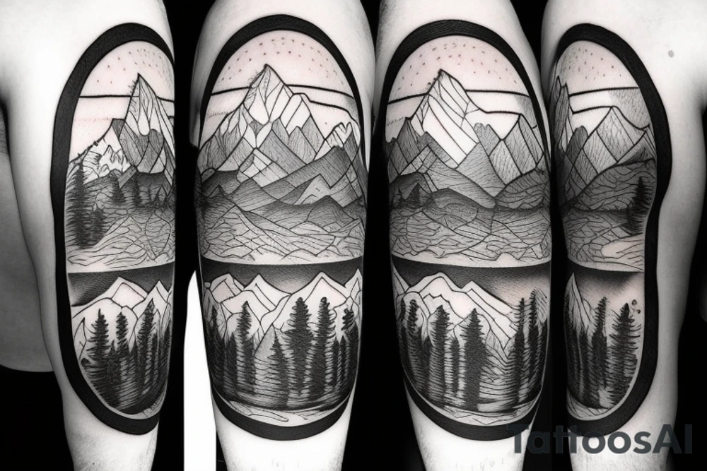 mountain range filling the outline of a bear tattoo idea mountain range filling the outline of a bear tattoo idea