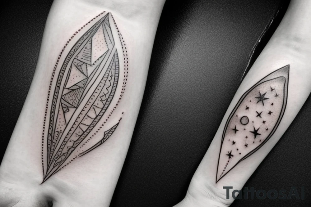 Space line tattoo idea
