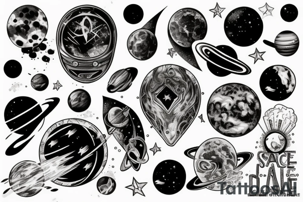 Space line tattoo idea