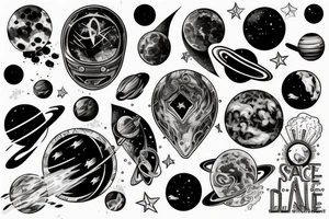 Space line tattoo idea