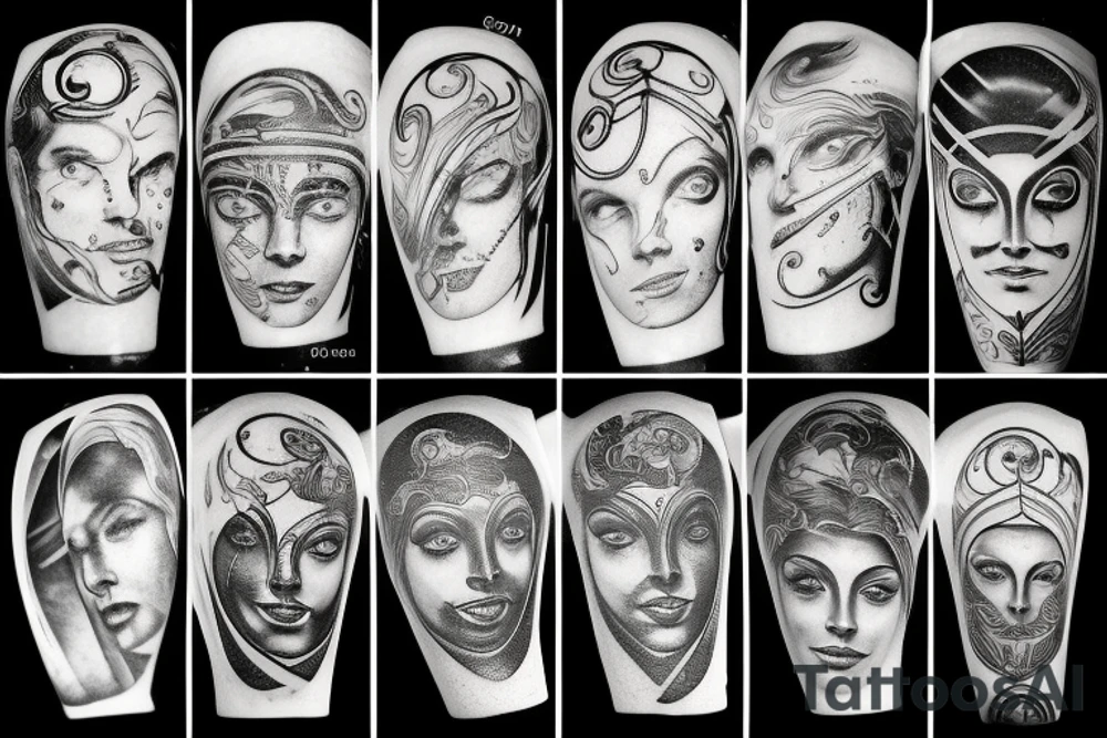 Space, Roman gods, lines tattoo idea