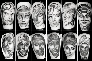 Space, Roman gods, lines tattoo idea