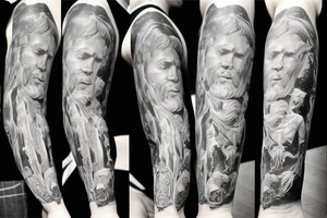 Space, Roman gods, lines tattoo idea