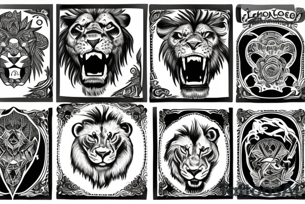 A lion roaring tattoo idea