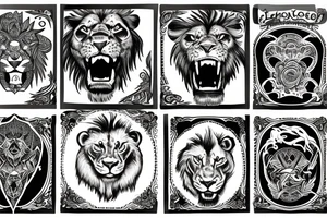 A lion roaring tattoo idea