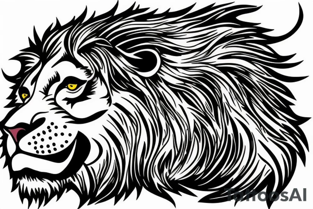 A lion roaring tattoo idea