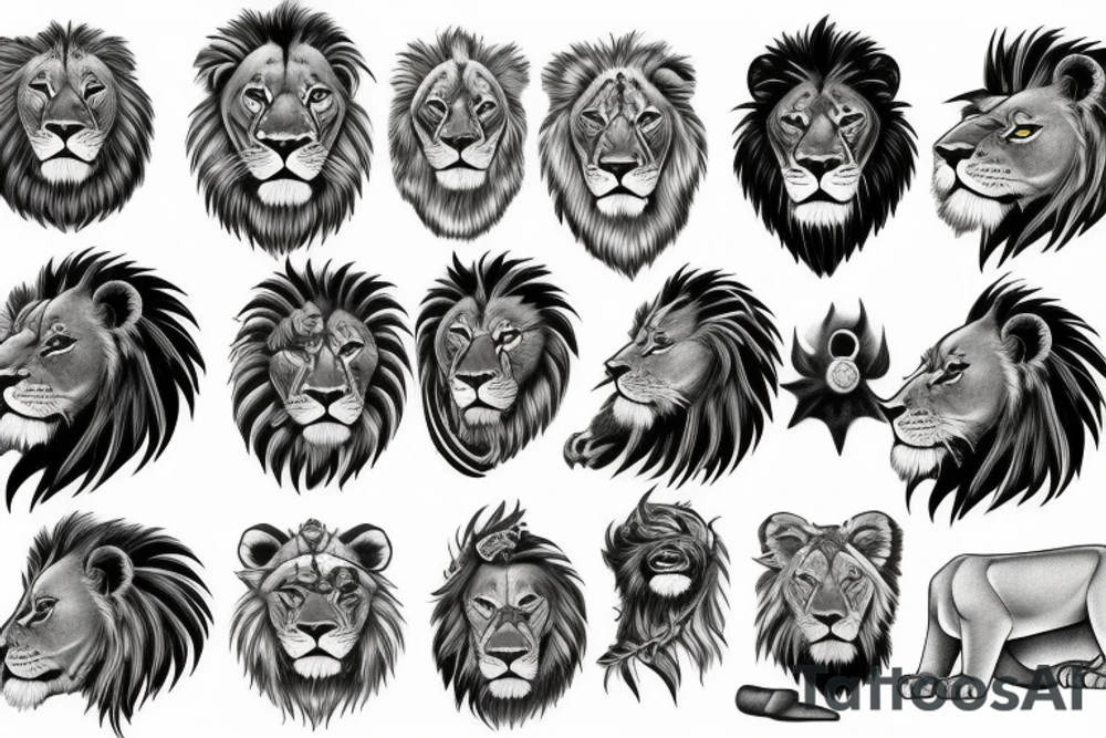 A lion roaring tattoo idea