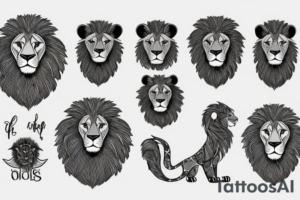 A lion roaring tattoo idea
