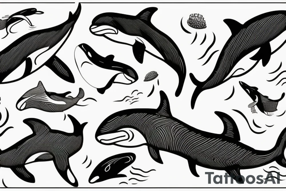 Flowing orca tattoo idea