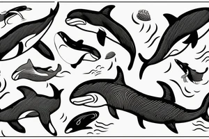 Flowing orca tattoo idea