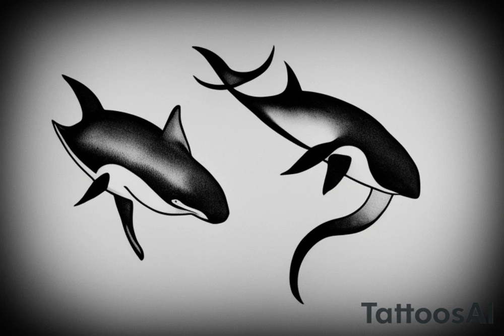 Orca with water around it tattoo idea