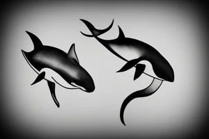 Orca with water around it tattoo idea