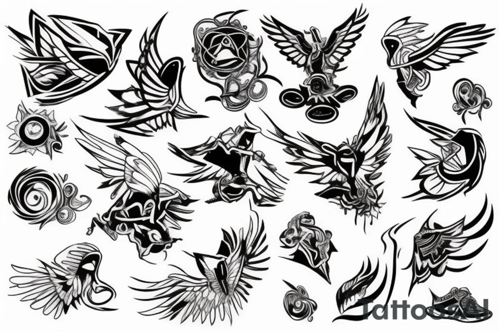 Flying rave tattoo idea