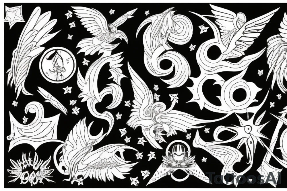 Flying rave tattoo idea