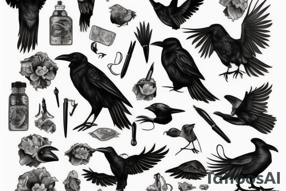 Raven tattoo idea