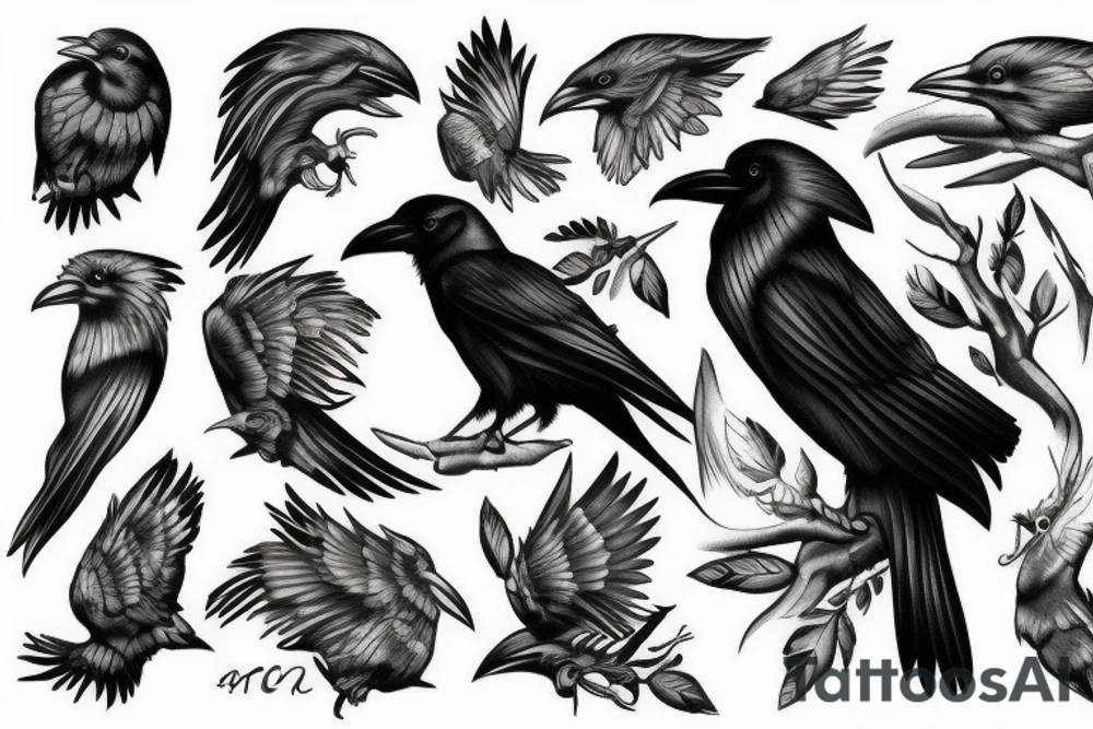 Raven tattoo idea