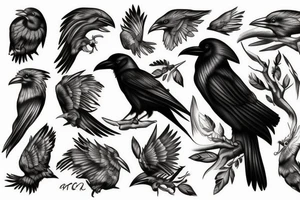 Raven tattoo idea