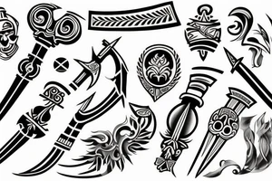greek weapons tattoo idea