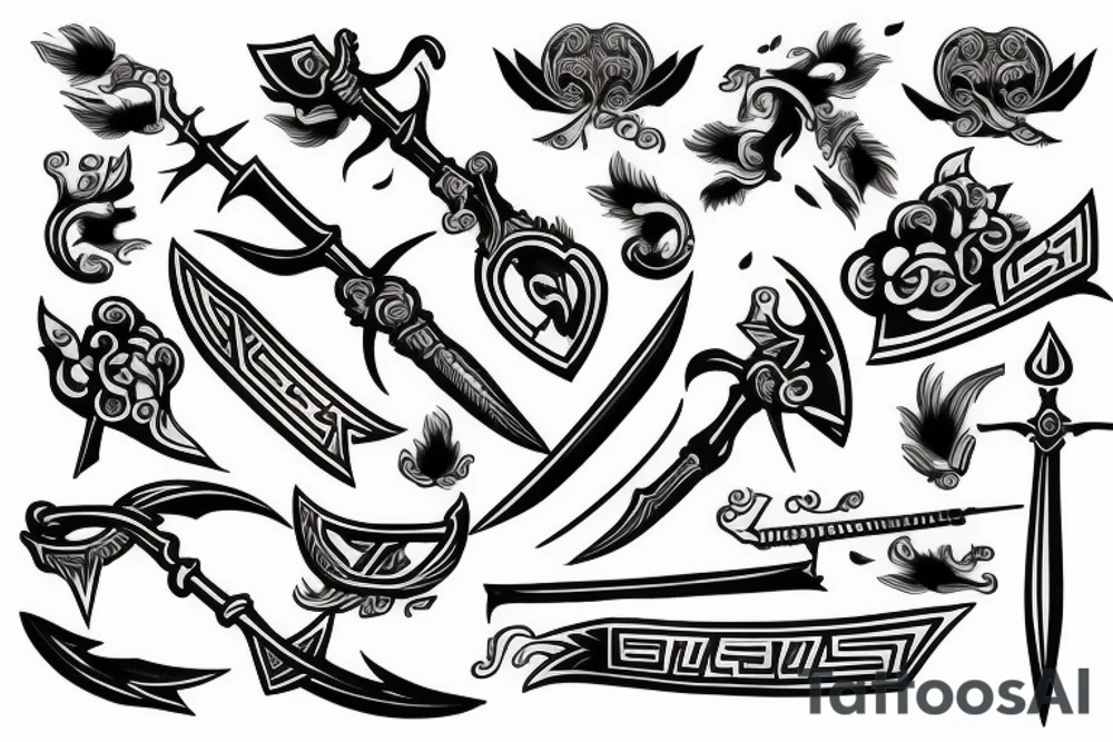 greek weapons tattoo idea