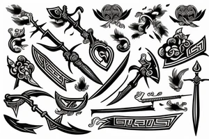 greek weapons tattoo idea