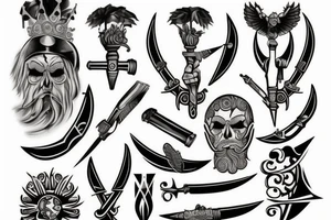 greek weapons tattoo idea