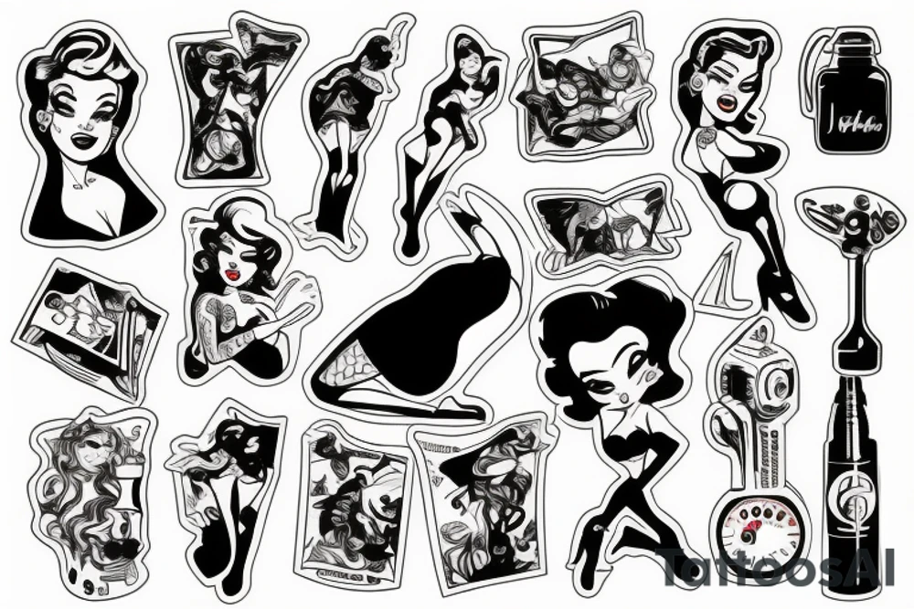 Astronaut pin up girl tattoo idea