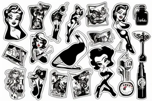 Astronaut pin up girl tattoo idea