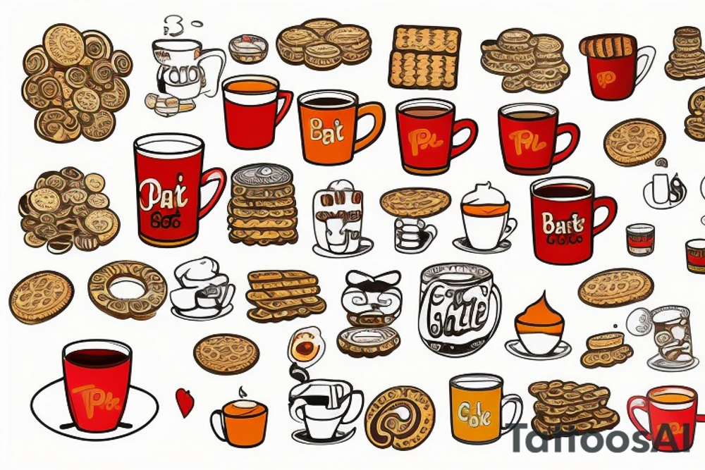 Parle g biscuit with hot tea in a cup funny tattoo idea