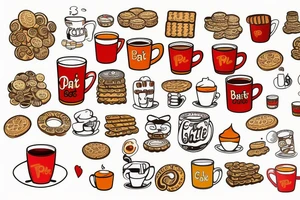Parle g biscuit with hot tea in a cup funny tattoo idea