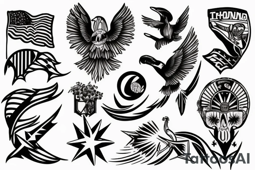 Trinidad and Tobago, United States of America, United Kingdom inspired logo tattoo idea