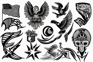 Trinidad and Tobago, United States of America, United Kingdom inspired logo tattoo idea