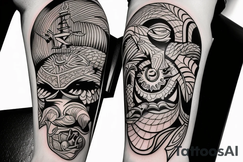 Trinidad and Tobago, United States of America, United Kingdom inspired logo tattoo idea