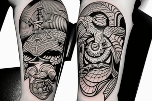 Trinidad and Tobago, United States of America, United Kingdom inspired logo tattoo idea