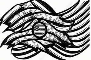 Trinidad and Tobago, United States of America, United Kingdom flag inspired logo tattoo idea