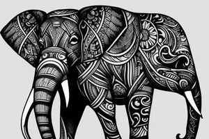 Elephant Crest with names underneath it tattoo idea