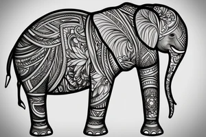 Elephant Crest with names underneath it tattoo idea