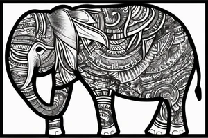 Elephant Crest with names underneath it tattoo idea