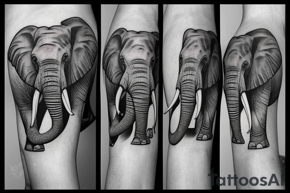 Elephant Crest with names underneath it tattoo idea