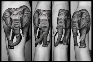 Elephant Crest with names underneath it tattoo idea